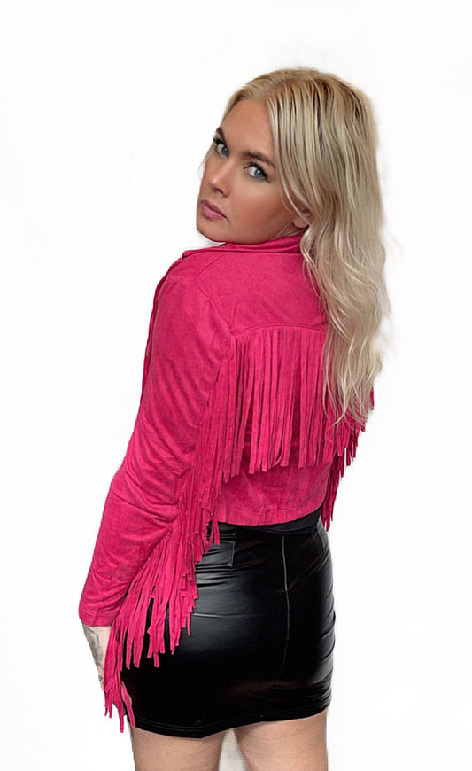 Rebell fransjacka rosa cerise