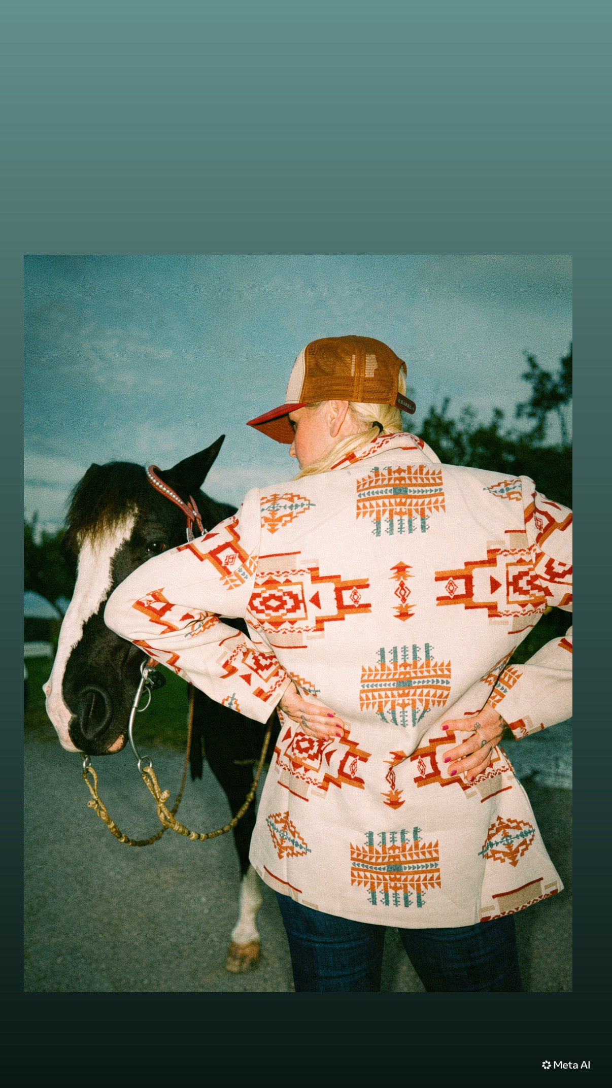 rebell usa  jacka wildwest cowgirl kavaj inka mönster