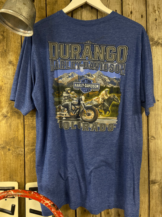 Harley davidsson tshirt blå unisex