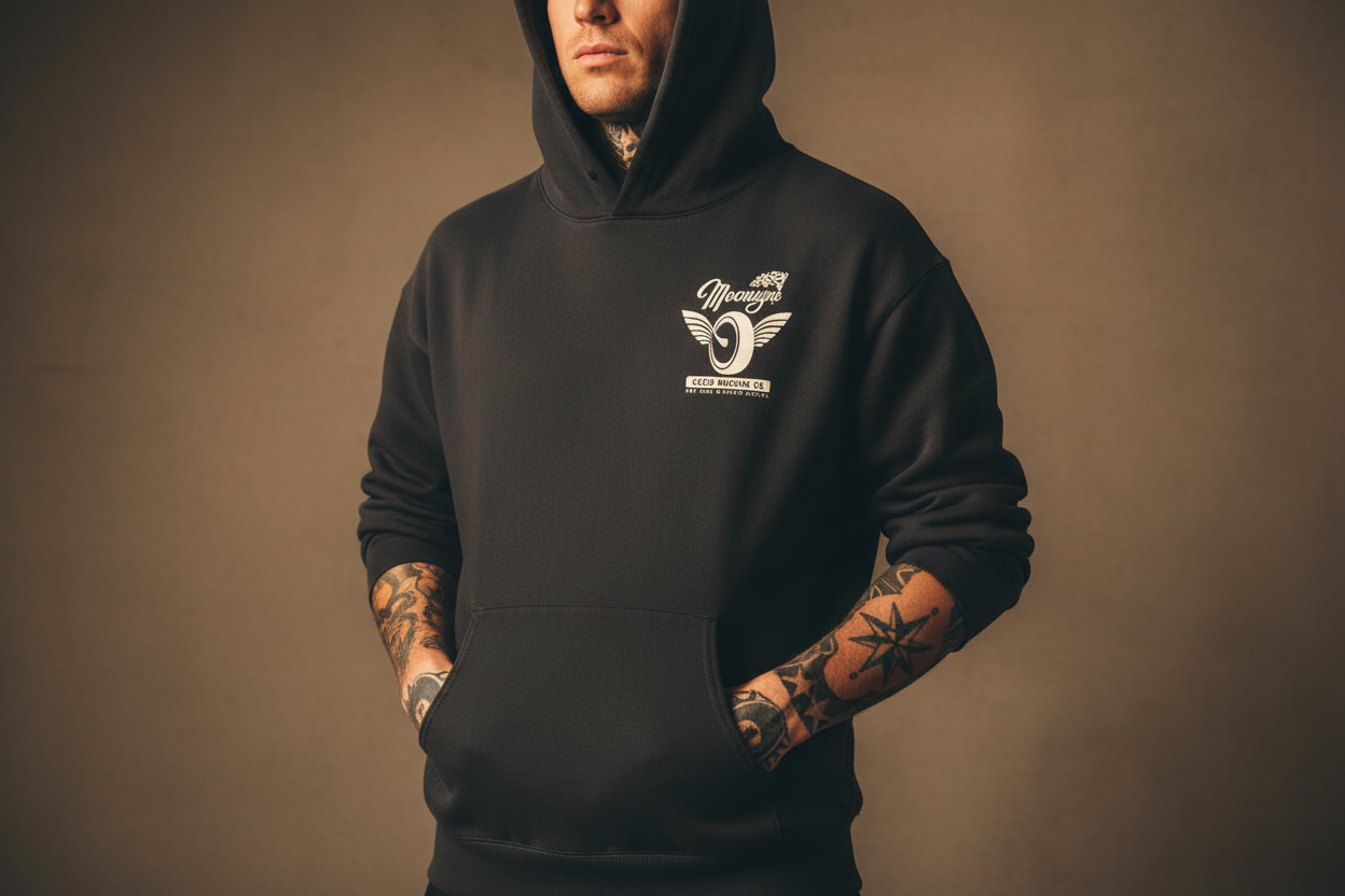 Loser Machine Partnership hoodie pigment black mooneyes