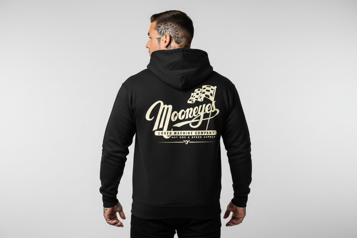 Loser Machine Partnership hoodie pigment black mooneyes