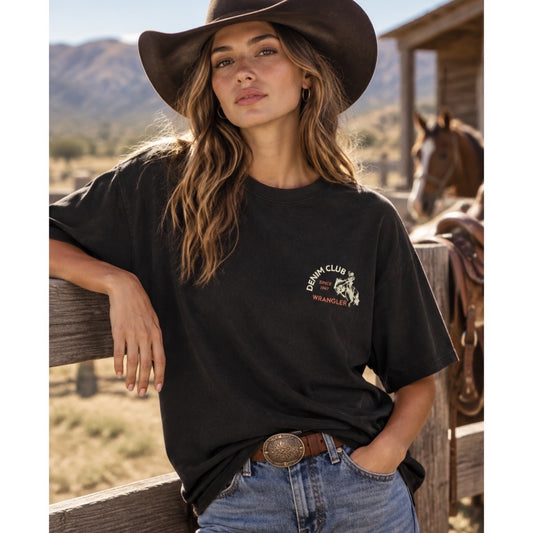 Wrangler grapich tee small cowboy print T-shirt  svart