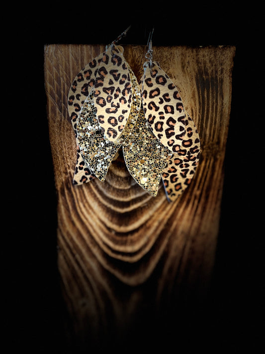 rebell örhängen Leopard bling