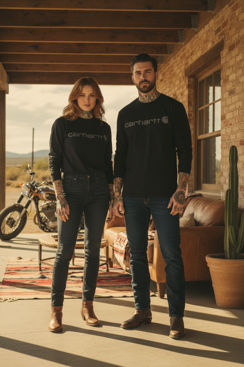 carhartt långärmad Carhartt Dearborn Logo long sleeve black