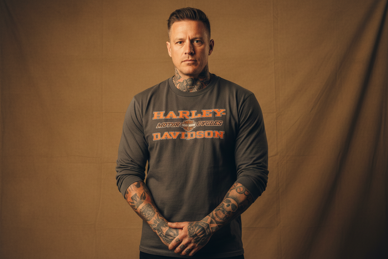 Harley  Davidson  tröja  grå långärmad large unisex