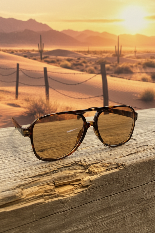 Rebell solglasögon leoprd  beige pilot