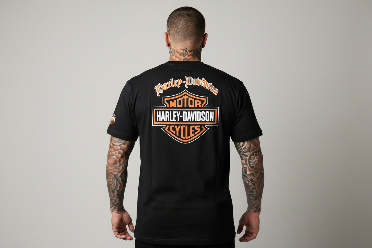 Harley Davidson motorcykel  tshirt  svart  L   unisex