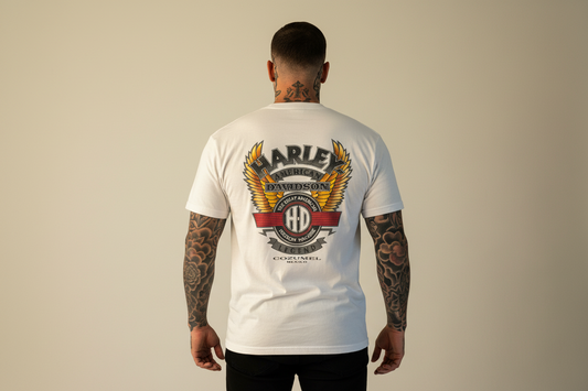 Harley Davidson motorcykel  tshirt    Vit Xxl  unisex