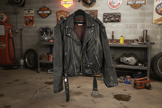 Rebellclothes bikerjacka vintage läder medium