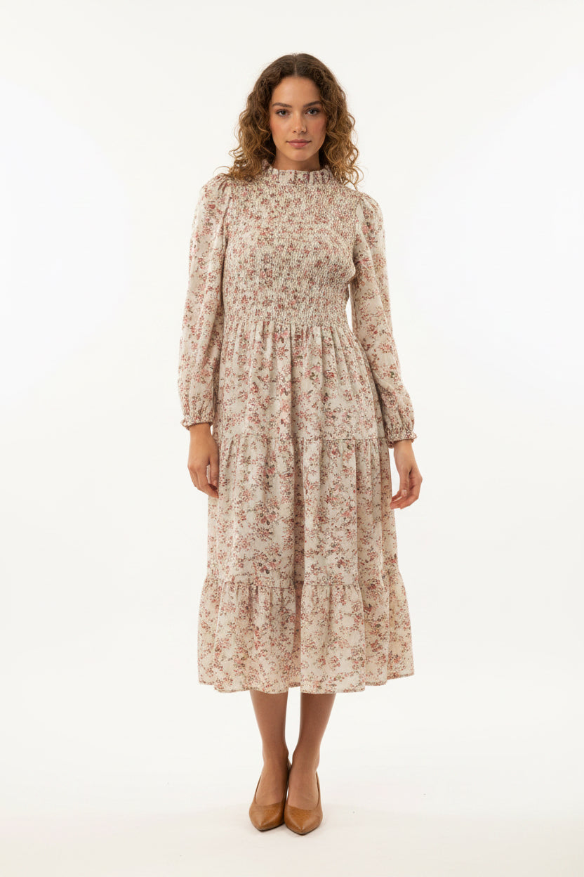 rebell Western Grace  boho western långklänning blommig toner