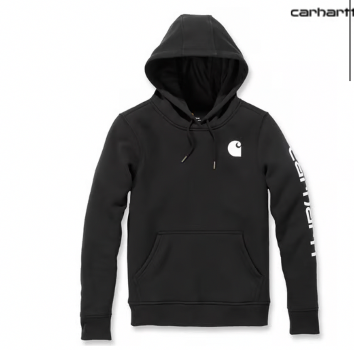 CARHARTT SIGNATURE LOGO HOODED SWEATSHIRT tryck arm  dam modell