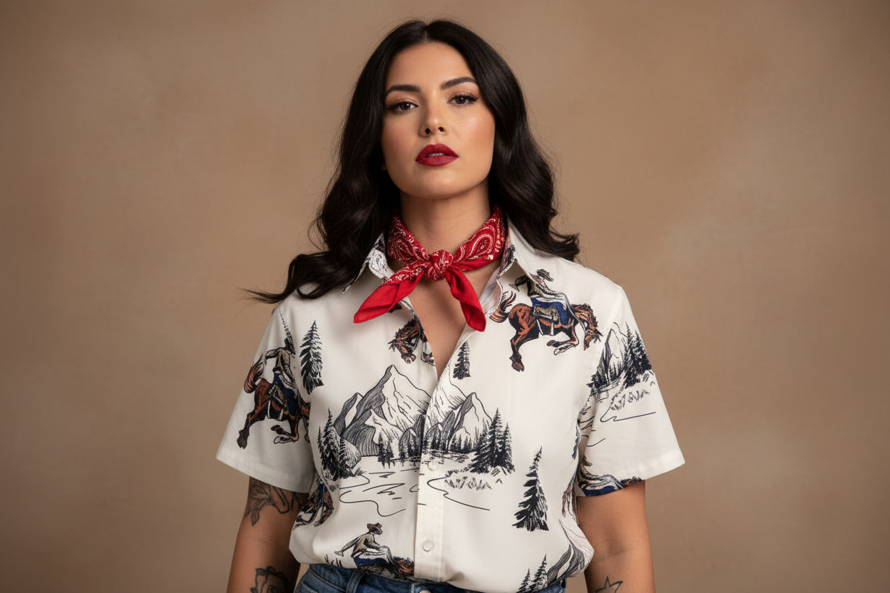 rebell hawaii skjorta westerncowboy unisex