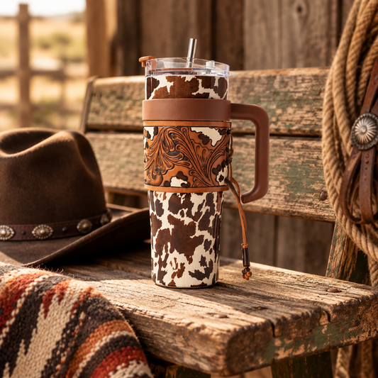 Myra bags Travel Tumbler Mugg Termos brun cowhide Läder