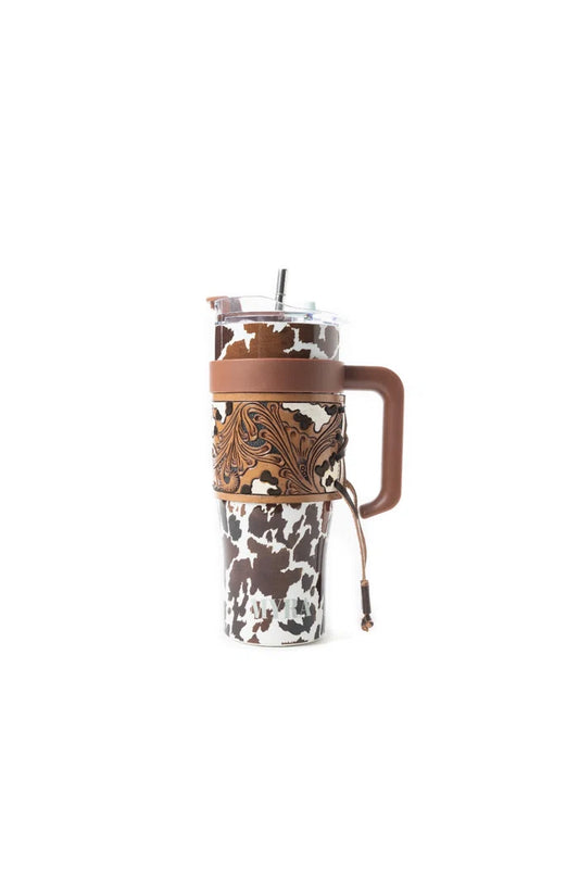 Myra bags Travel Tumbler Mugg Termos brun cowhide Läder
