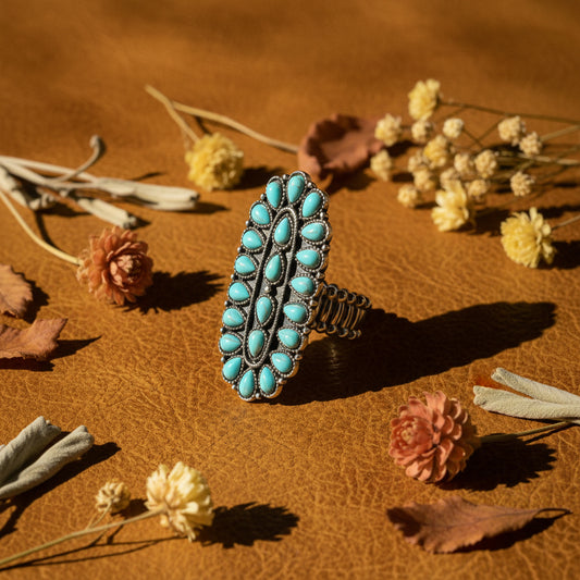Texas jewelry turkos stor ring stretch