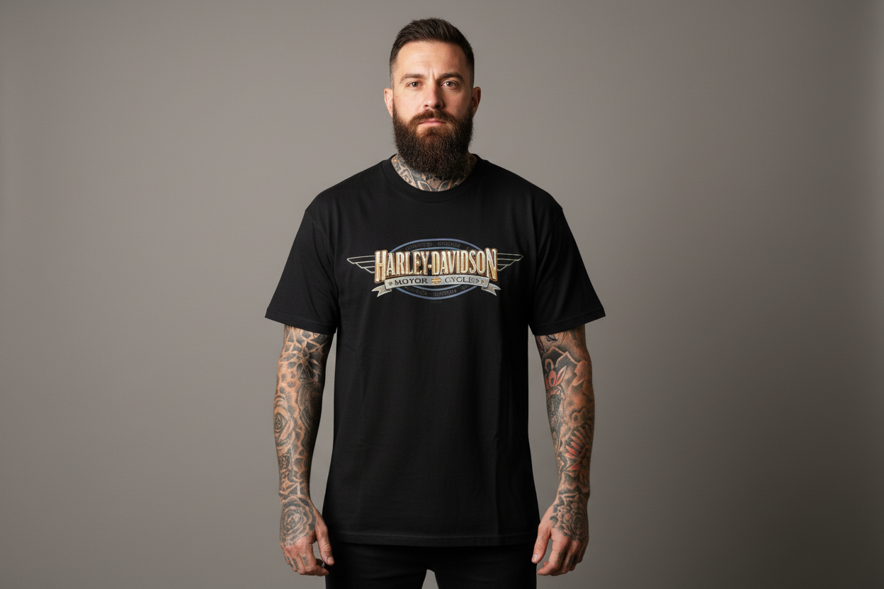 Harley Davidson motorcykel  tshirt  svart xl  unisex