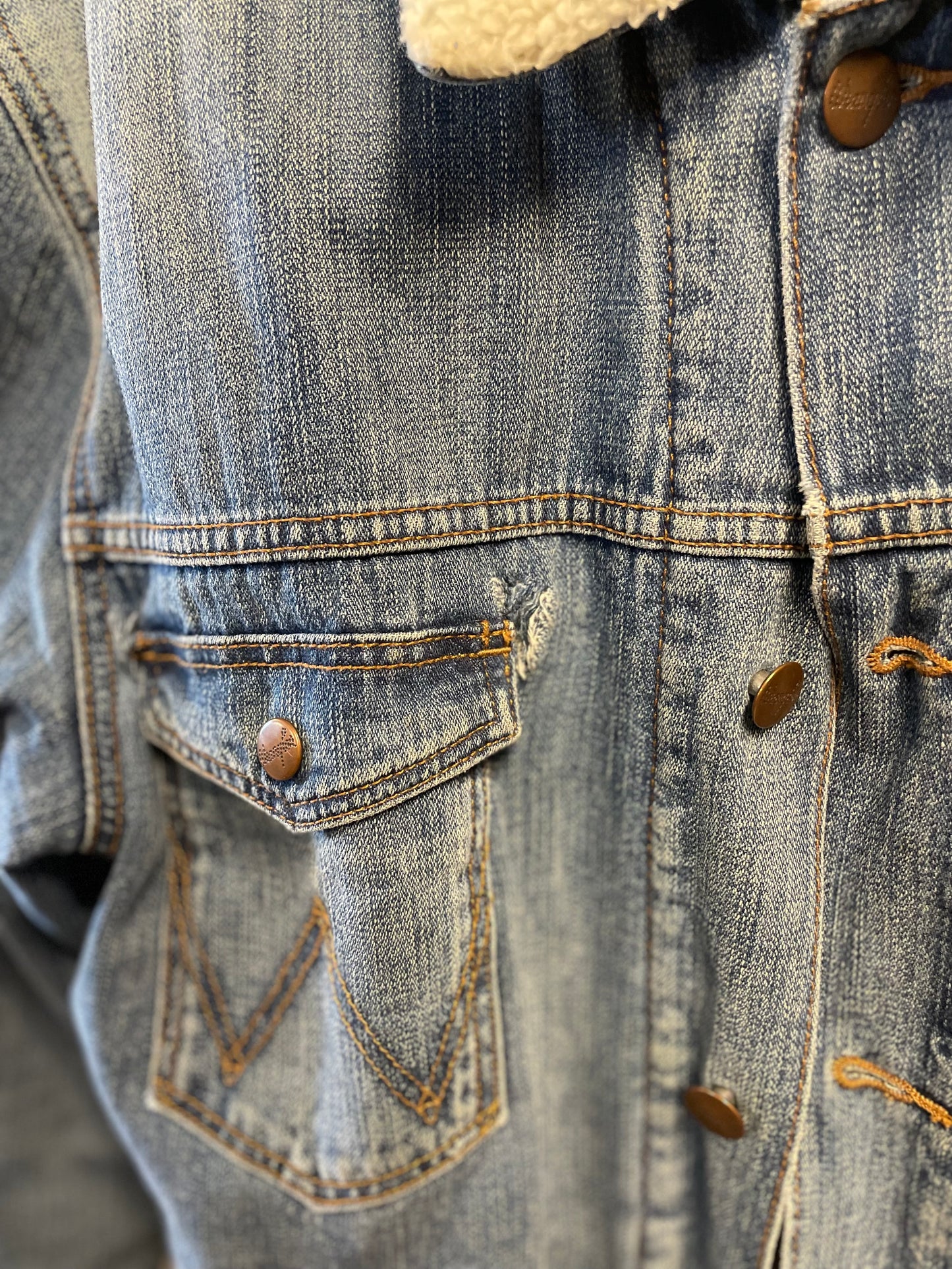 Vintage jeansjacka wrangler blå large