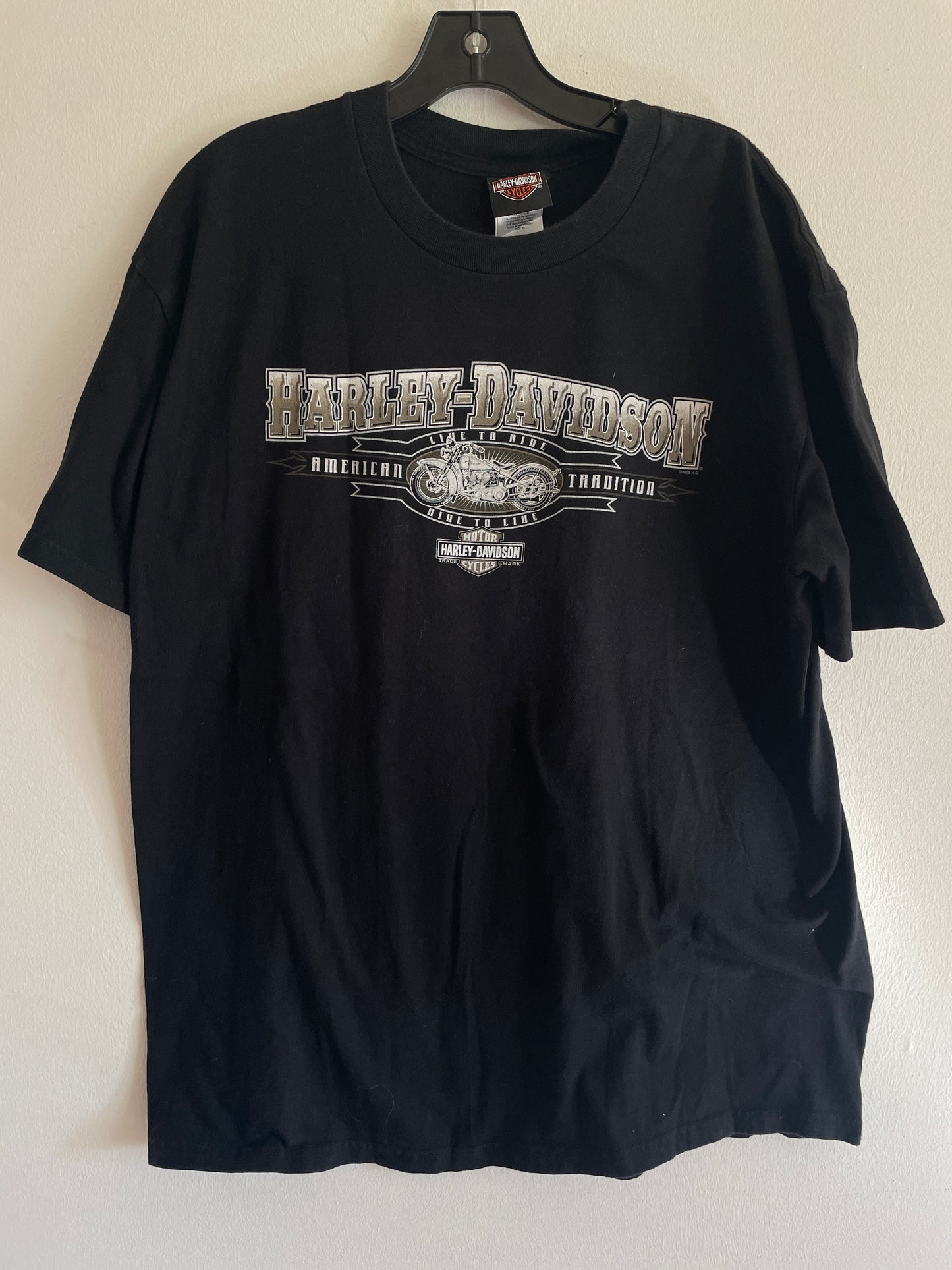 Harley Davidson motorcykel  tshirt svart xl  unisex