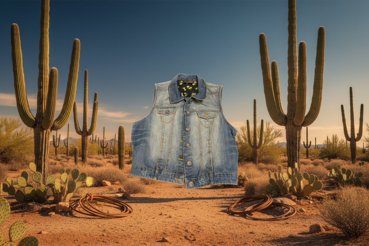 Junk Jeansväst ljusblå berskha