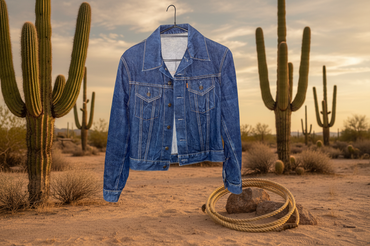 Junk jeansjacka levis vintage mörk jeans small