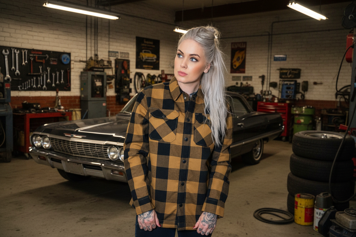 Dickies Flanell Jacka fodrad Teddy  / Brown/svart  unisex