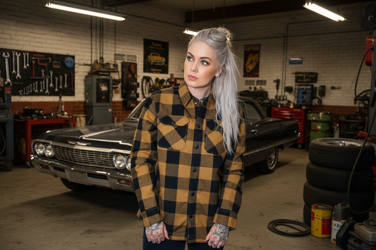 Dickies Flanell Jacka fodrad Teddy / Brown/svart unisex