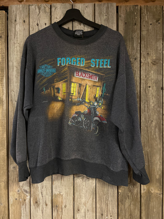 Harley davidsson tjock tröja grå unisex