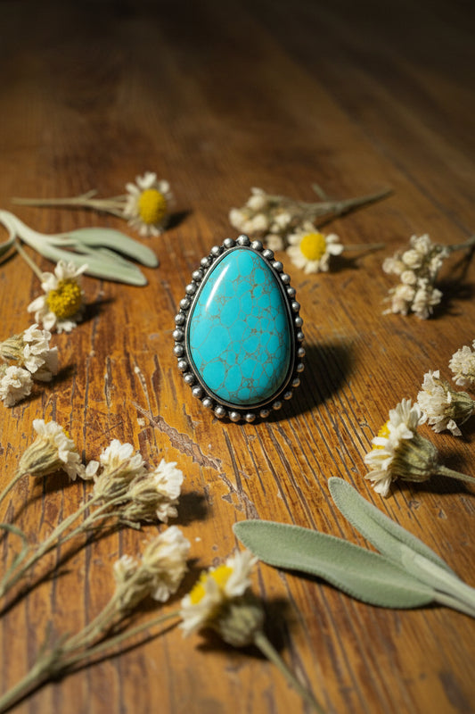 Texas jewelry turkos stor ring stretch