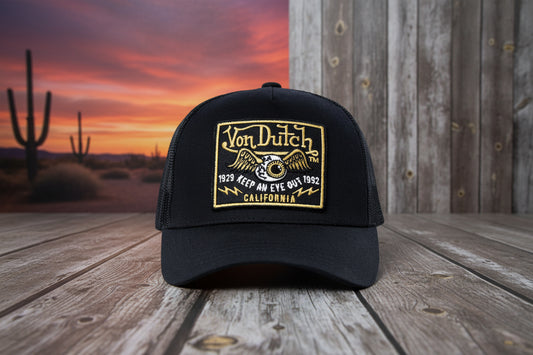 Von Dutch Heritage cap square patch eyes gold/black
