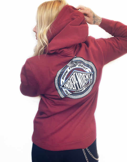 Independent Tjocktröja luva eternal maroon unisex
