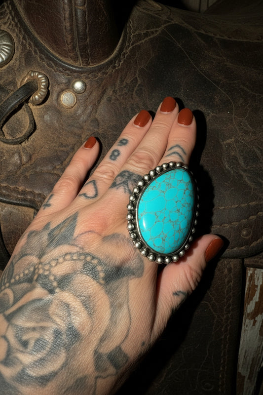 Texas jewelry turkos stor ring stretch