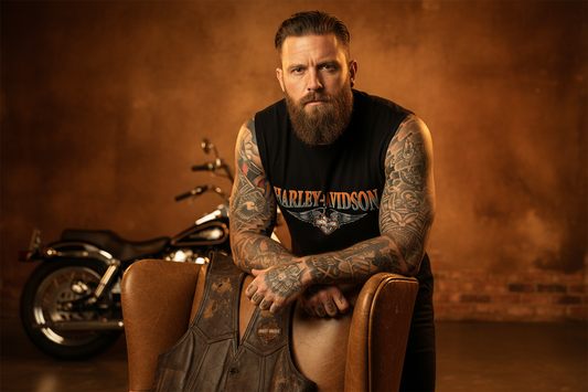 Harley Davidson harley motor Linne ny med lapp svart unisex Xxl