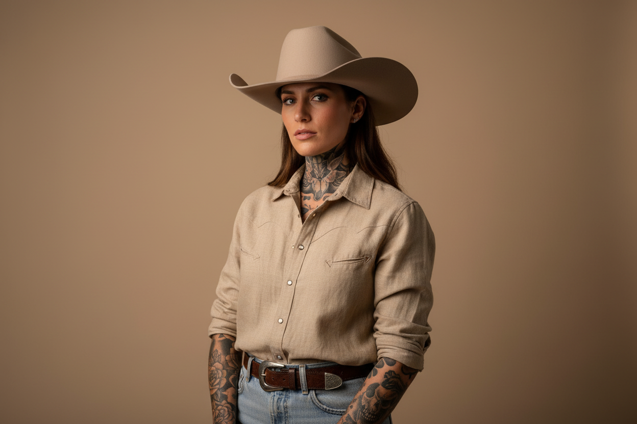 Rebell austin rider ljusbrun western hatt
