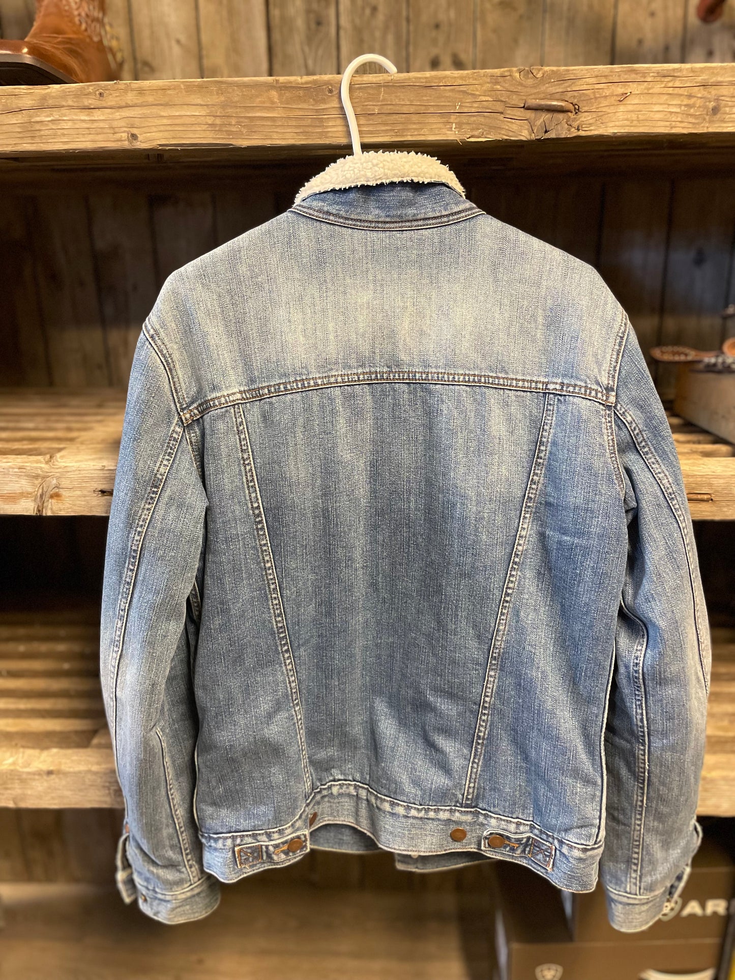 Vintage jeansjacka wrangler blå large