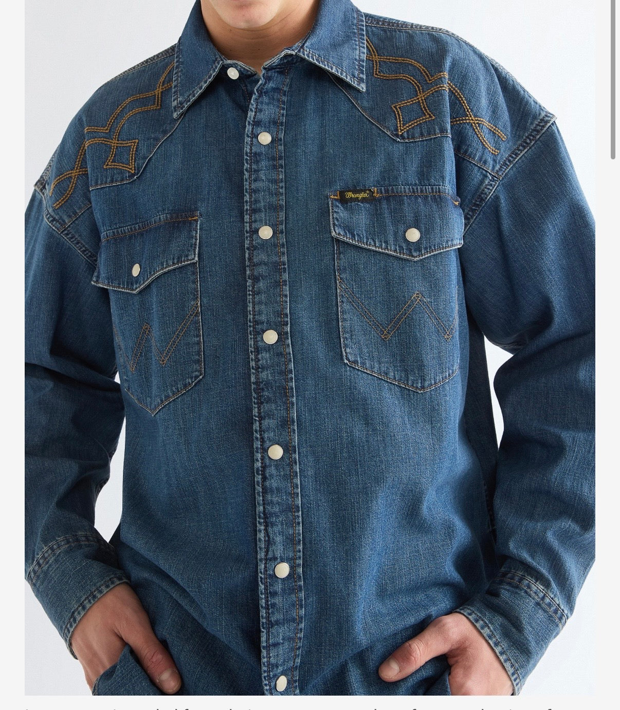 Wrangler skjorta western shirt river rock western detaljer