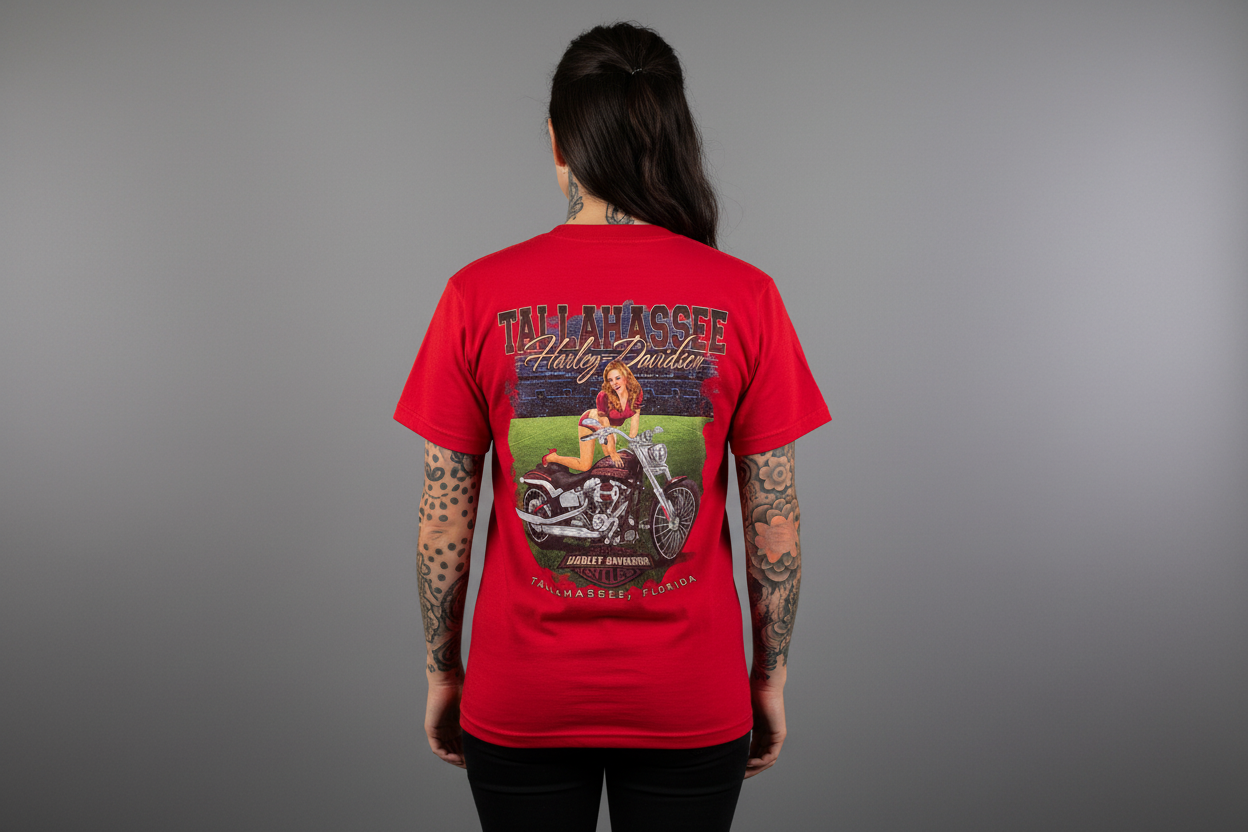 Harley Davidson motorcykel  tshirt  röd small unisex
