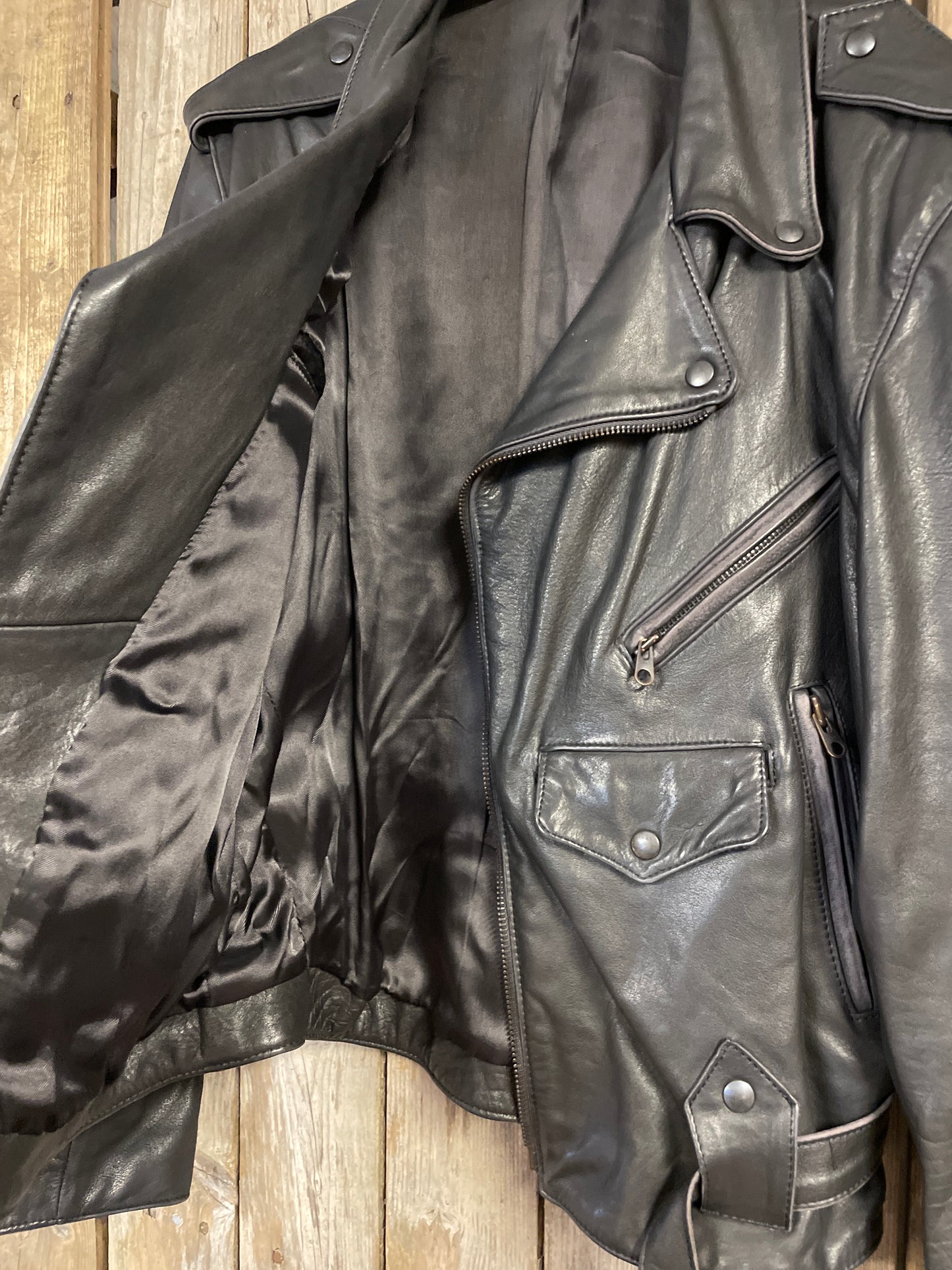 Rebellclothes bikerjacka vintage läder medium