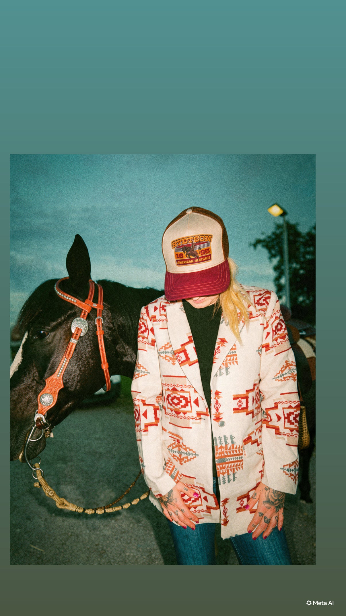 rebell usa  jacka wildwest cowgirl kavaj inka mönster