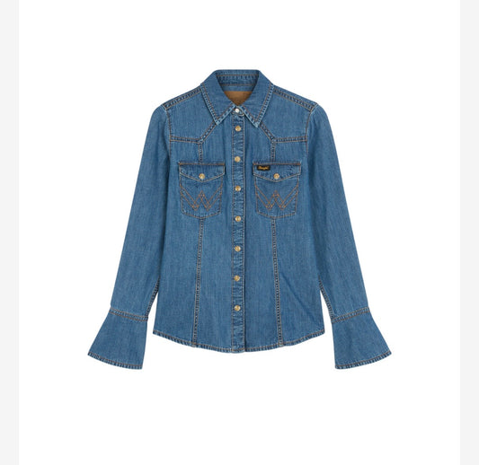 Wrangler skjorta western cowboy fade dam