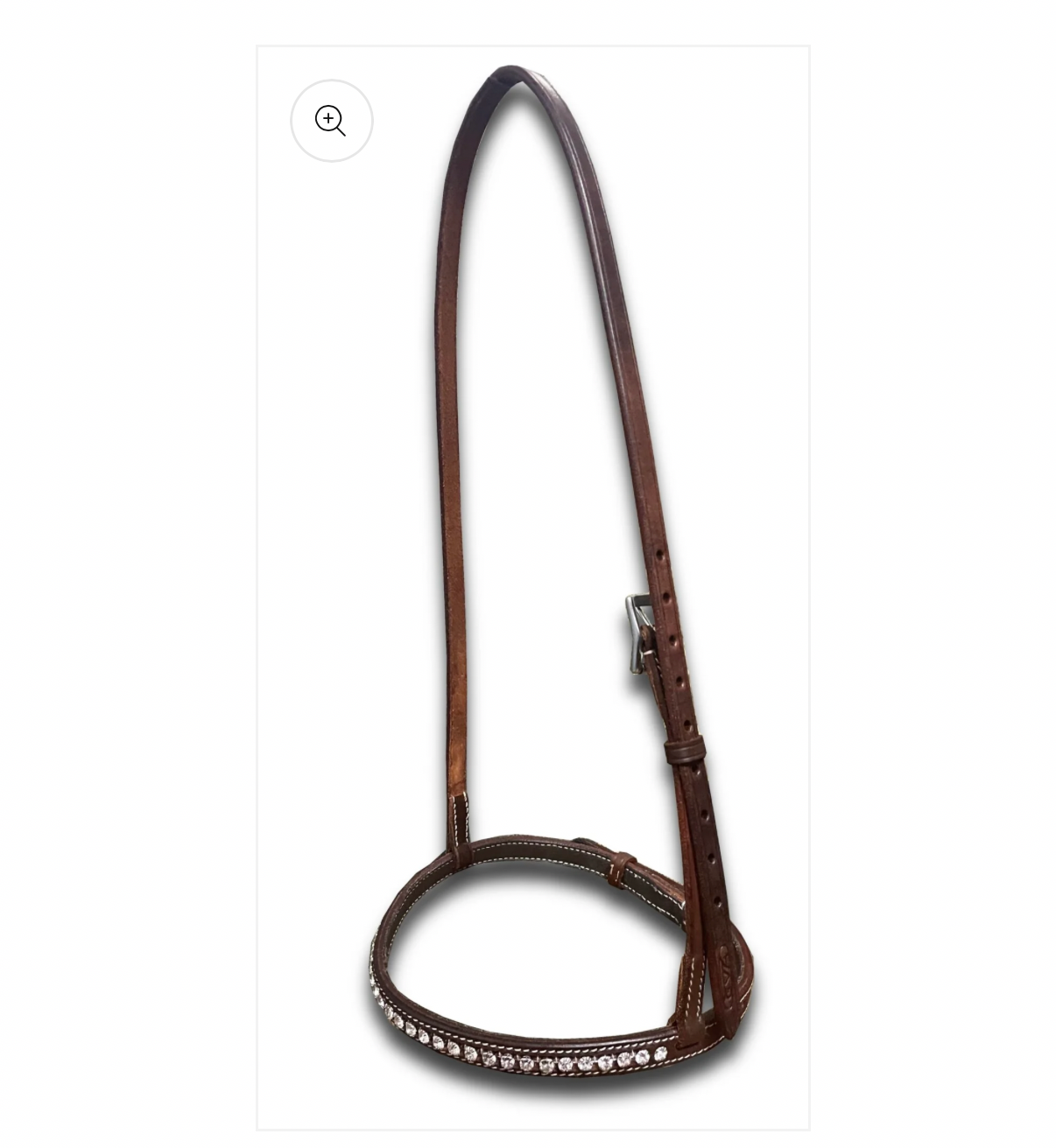 Wildwestrebell western mouthshutter med strass mörkbrun