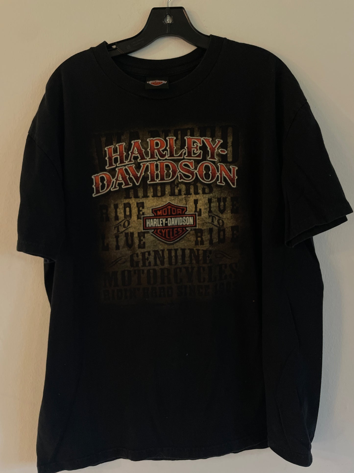Harley Davidson motorcykel  tshirt    Svart  xl unisex