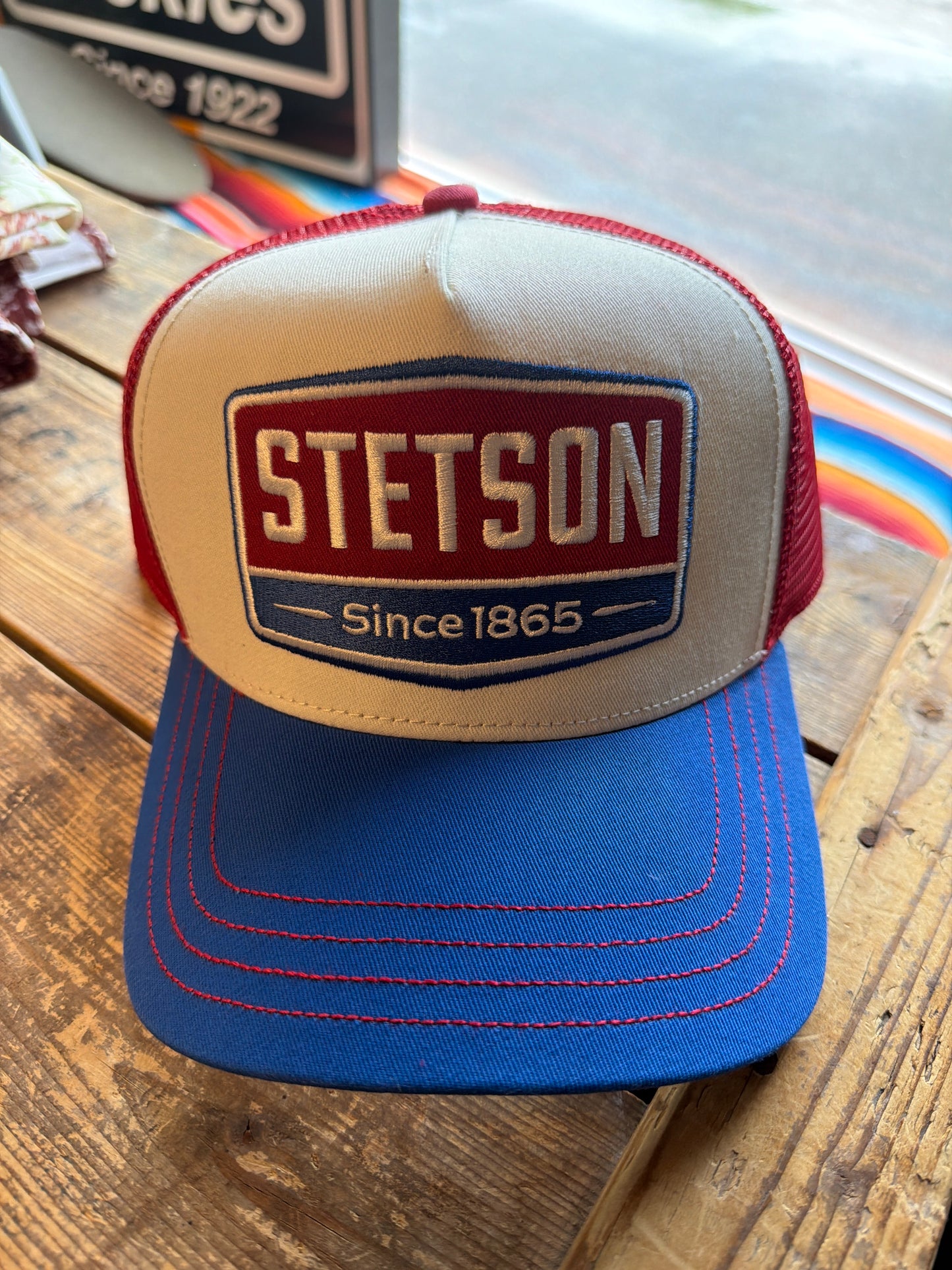 Stetson - Trucker Keps - Gasoline - blå-vit-röd