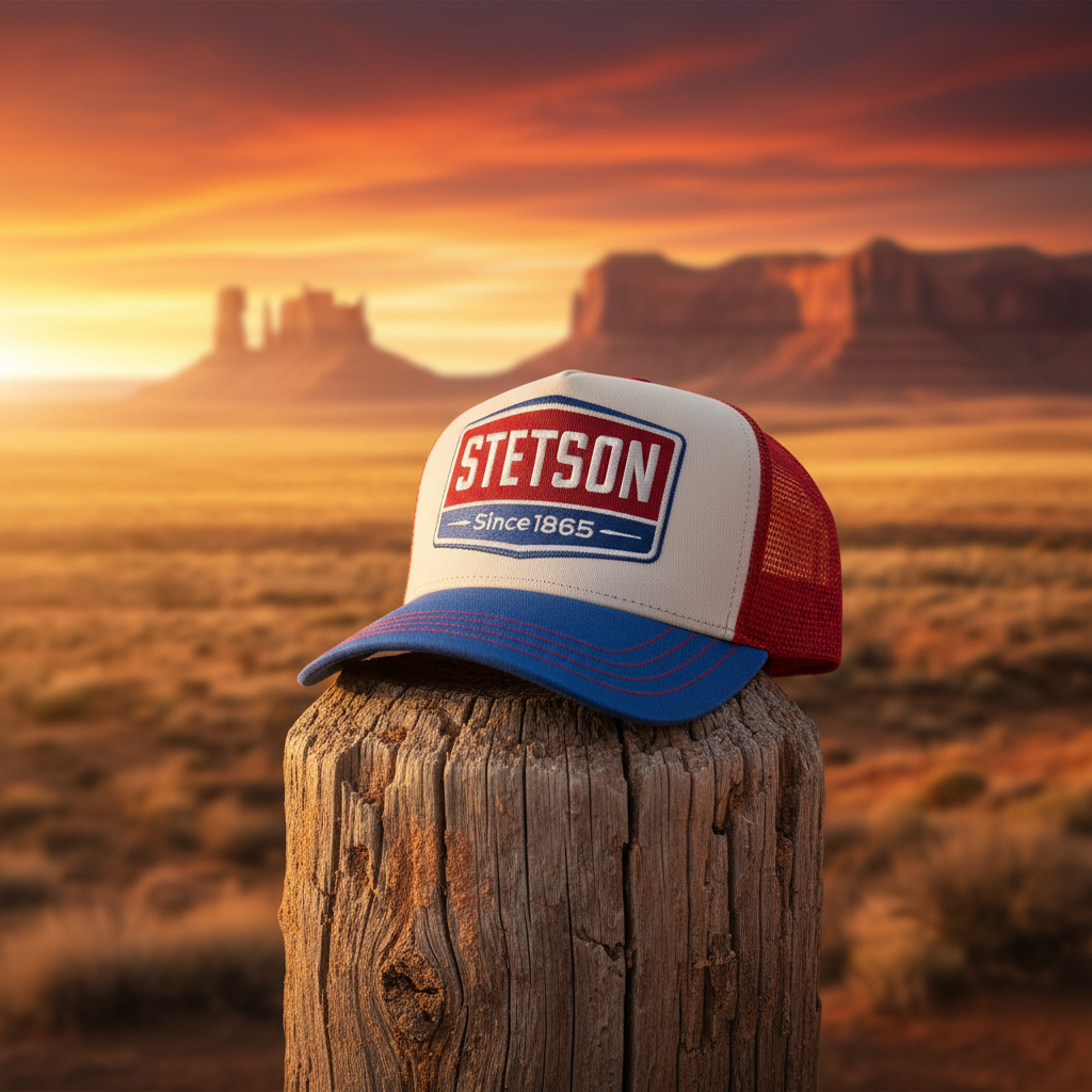 Stetson - Trucker Keps - Gasoline - blå-vit-röd