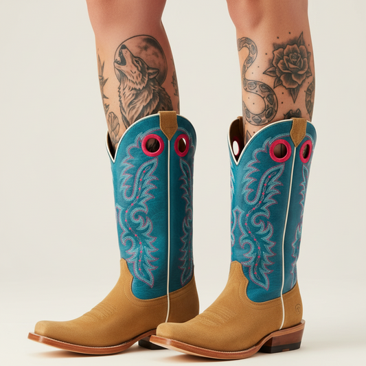 Ariat futurity boon  Western Boot dam boots buckskin