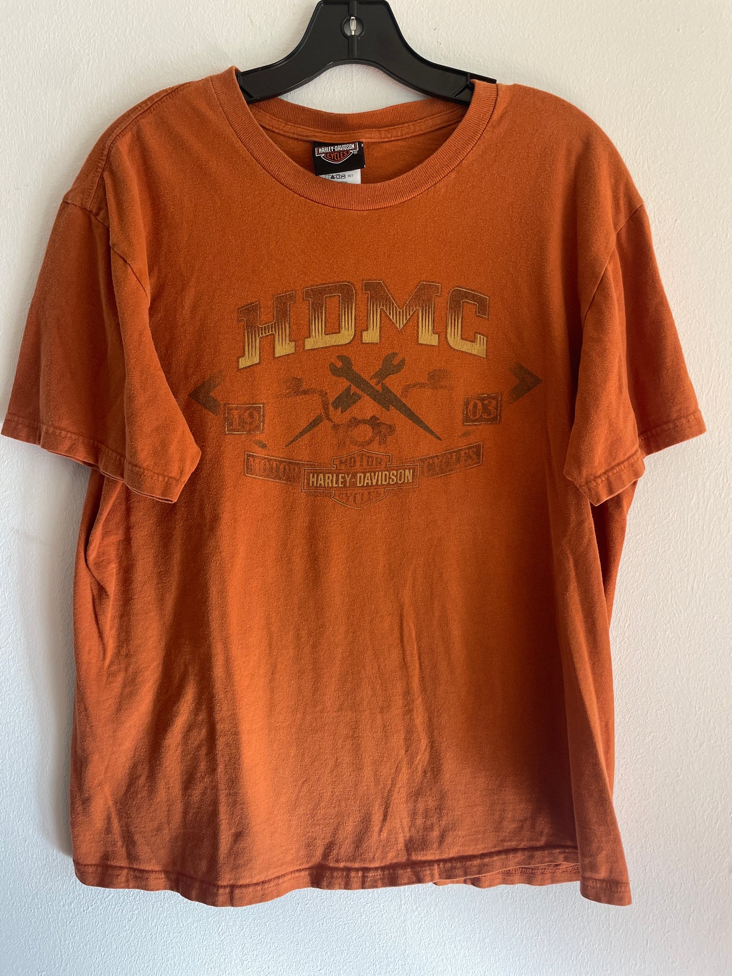 Harley Davidson motorcykel  tshirt  orange L   unisex