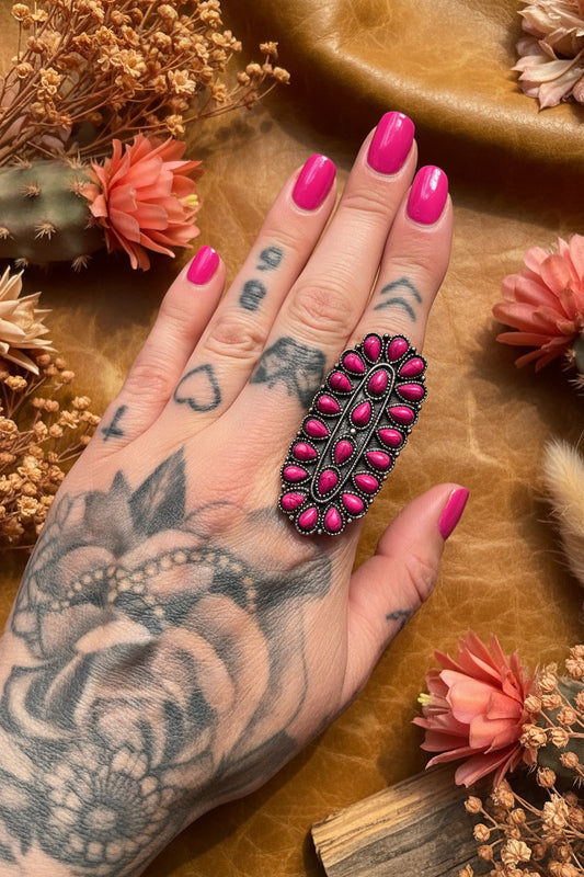 Texas jewelry rosa  stor ring stretch
