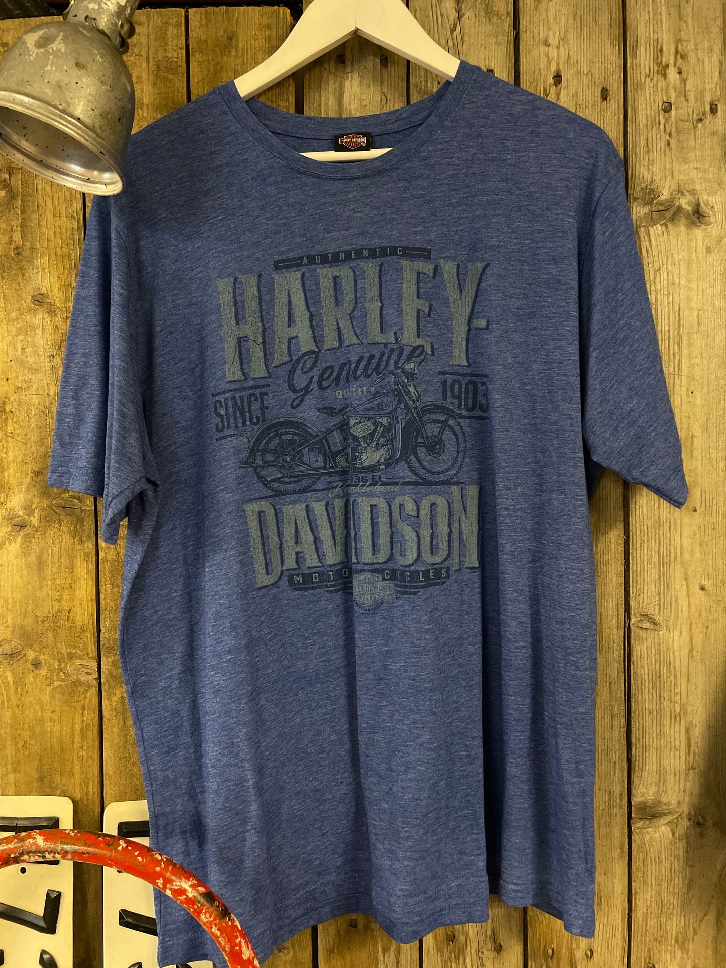 Harley davidsson tshirt blå unisex