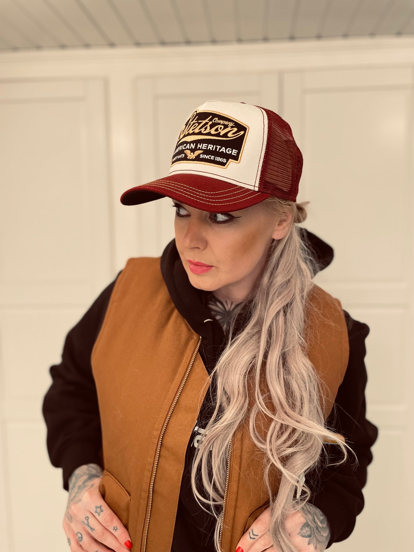 carhartt fodrad väst brown duck