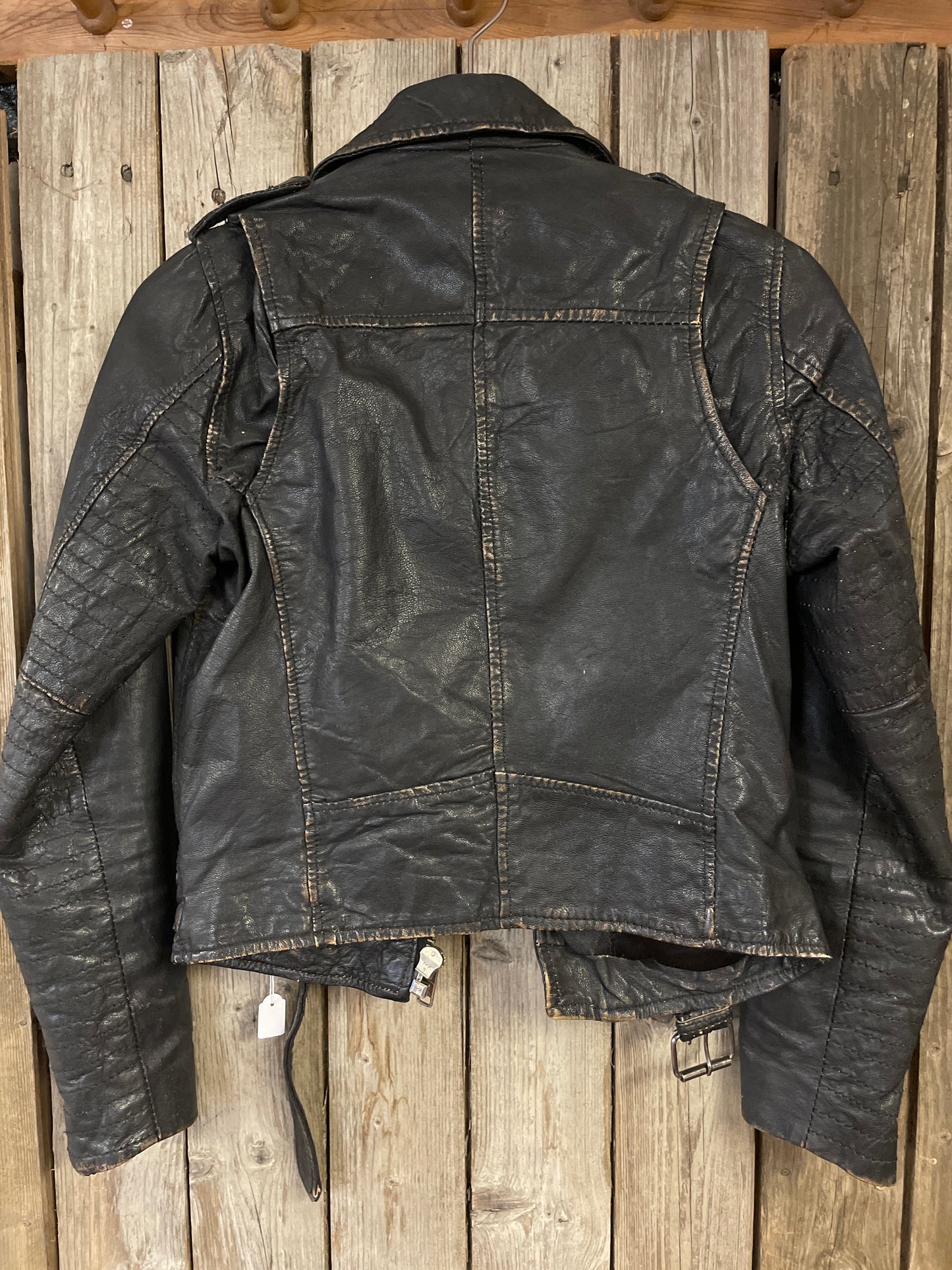 Rebellclothes bikerjacka vintage läder strlk small