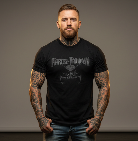 Harley Davidson motorcykel  tshirt    Svart  xl unisex